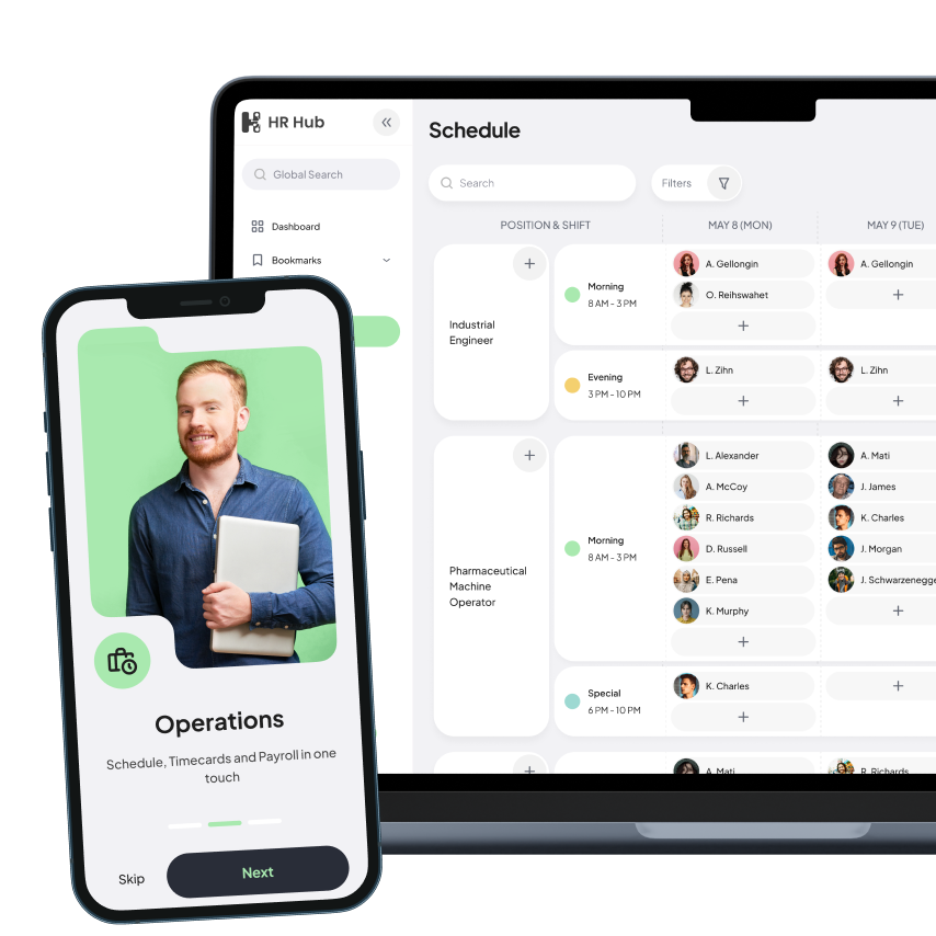 HR SaaS web & mobile app: time, employees, documents